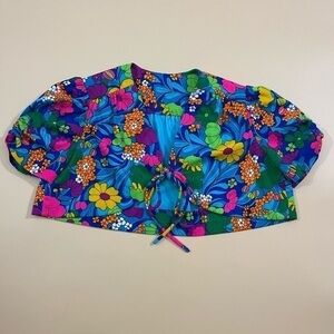 LIKE NEW! Colorful Floral Crop Top